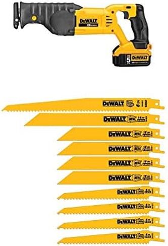 DEWALT DCS380P1 20V MAX Lithium Ion Reciprocating Saw Kit with DEWALT DWA4101 Bi-Metal 2X Reciprocating Saw Blade Set, 8-Piece in Saudi Arabia