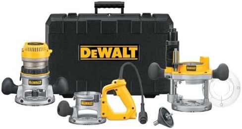 DEWALT DW618B3 12 Amp 2-1/4 Horsepower Plunge Base and Fixed Base with DW6913 Router Edge Guide with Fine Adjustment and Vacuum Adaptor in Saudi Arabia