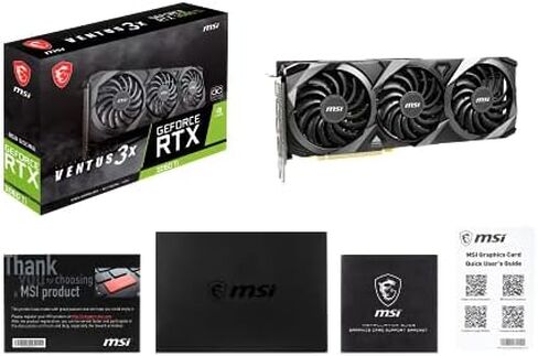 MSI Gaming GeForce RTX 3060 Ti LHR 8GB GDRR6 256-Bit HDMI/DP Torx Fan 3 Ampere Architecture OC Graphics Card (RTX 3060 Ti Ventus 3X 8G OC LHR) in Saudi Arabia