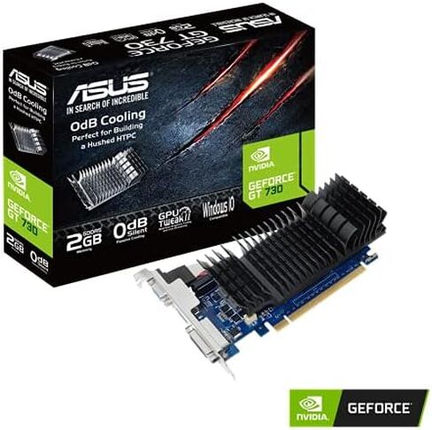 ASUS GeForce GT 730 2GB GDDR5 Low Profile Graphics Card for Silent HTPC Builds (with I/O Port Brackets) in Saudi Arabia