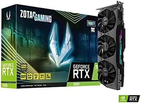 ZOTAC Gaming GeForce RTX™ 3090 Trinity OC 24GB GDDR6X 384-bit 19.5 Gbps PCIE 4.0 Gaming Graphics Card, IceStorm 2.0 Advanced Cooling, Spectra 2.0 RGB Lighting, ZT-A30900J-10P in Saudi Arabia