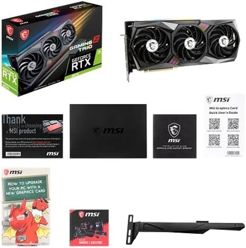 MSI بطاقة عرض مرئي للالعاب جيفورس RTX 3080 LHR 10GB GDRR6X 320 بت HDMI/DP ان في لينك توركس مروحة 4 RGB امبير معمارية او سي (RTX 3080 جيمنج زد تريو 10G LHR) in Kuwait
