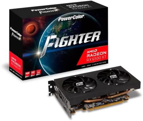 PowerColor Fighter AMD Radeon RX 6500 XT Gaming Graphics Card with 4GB GDDR6 Memory in Saudi Arabia