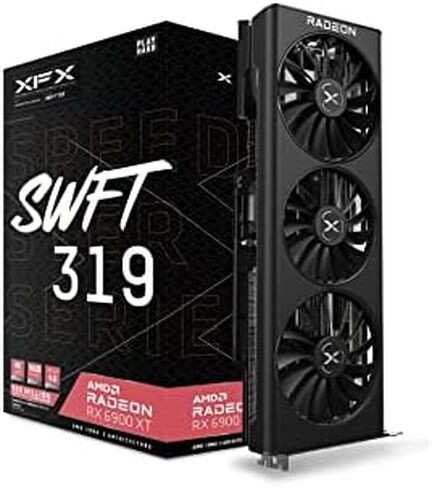 XFX بطاقة عرض مرئي للالعاب SWFT 319 AMD راديون RX 6900 XT كور من سبيدستر مع 16GB GDDR6 HDMI 3xDP، AMD RDNA 2 RX-69XTAQFD9 in Kuwait