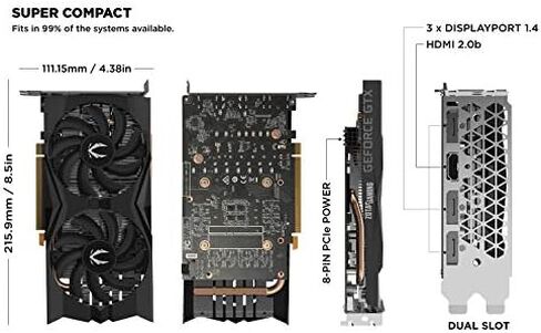 ZOTAC Gaming GeForce GTX 1660 6GB GDDR5 192-bit Gaming Graphics Card, Super Compact, ZT-T16600F-10L in Kuwait