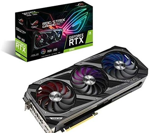 ASUS ROG STRIX NVIDIA GeForce RTX 3090 Gaming Graphics Card- PCIe 4.0, 24GB GDDR6X, HDMI 2.1, DisplayPort 1.4a, Axial-Tech Fan Design, 2.9-Slot in Saudi Arabia