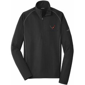 C8 Corvette Jacket - Next Generation EB Half Zip Fleece : Black (X-Large) in Saudi Arabia