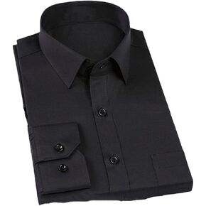 Men's Non Iron Standard-Fit Solid Basic Dress Shirt Formal Business Premium Male Long Sleeve Work Office Shirts in Saudi Arabia
