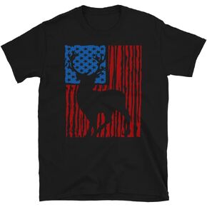 American US Flag Deer Hunting Outdoors Nature Hunter T-Shirt in Saudi Arabia