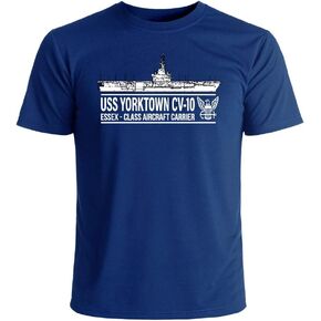 Military Productions, Inc. USS Yorktown CV-10 T-Shirt Officially Licensed US Navy Aircraft Carrier Men's Short Sleeve T-Shirt in Saudi Arabia