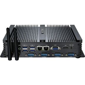 كمبيوتر مكتبي صغير قوي من KINGDEL، كمبيوتر صناعي بدون مروحة، وحدة المعالجة المركزية Intel i5 ثنائية النواة، ذاكرة وصول عشوائي 4 جيجابايت، 128 جيجابايت SSD، 2xNICs، 4xUSB 3.0، 4xCOM RS232، منفذ HD، حافظة معدنية، Windows 11 Pro in Kuwait