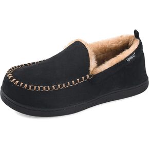 Men's Moccasin Slippers Fuzzy House Shoes Fluffy Fur Home Warm Memory Foam Indoor Outdoor