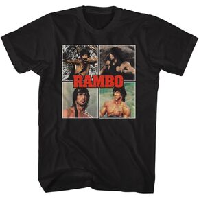 American Classics Rambo T Shirt Four Square Images of Rambo Adult Short Sleeve T Shirts 80s Movies Graphic Tees in Saudi Arabia