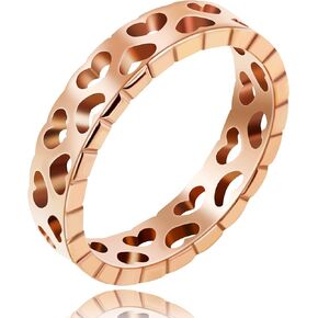 6mm Hollow Love Hearts Ring Wedding Promise Band Couples Rings Romantic Valentines Gifts for Boyfriend Girlfriend Y1600 in Saudi Arabia