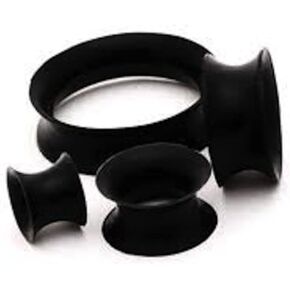 Black Soft Silicone Tunnels/gauges/Plugs 7/16" (11mm) 2 Pieces (1 Pair) (B/7/1/12) in Kuwait