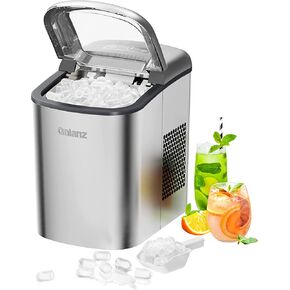 Galanz Portable Countertop Electric Ice Maker Machine, 26 lbs in 24 Hours, 9 Bullet Shaped Cubes Ready in 9 Minutes, 2 Ice Sizes, Perfect for Parties & Home Bar, 2.1 L, Retro Red in Kuwait