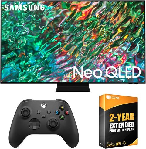 SAMSUNG QN90BA 55" Neo QLED 4K Quantum HDR Smart TV (2022) Ultimate Bundle with Xbox Wireless Controller (Carbon Black) and Premium 2 YR CPS Enhanced Protection Pack in Saudi Arabia