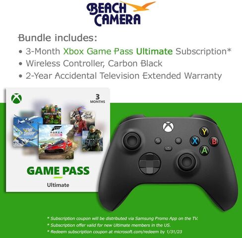 SAMSUNG QN90BA 55" Neo QLED 4K Quantum HDR Smart TV (2022) Ultimate Bundle with Xbox Wireless Controller (Carbon Black) and Premium 2 YR CPS Enhanced Protection Pack in Saudi Arabia
