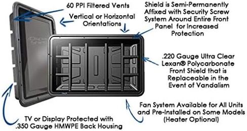 The Display Shield 36-43" Outdoor Horizontal TV Enclosure with Fan, (2nd Generation), Fits 36-43" Television in Saudi Arabia