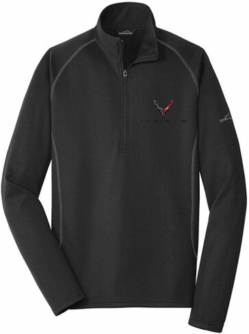 C8 Corvette Jacket - Next Generation EB Half Zip Fleece : Black (X-Large) in Saudi Arabia