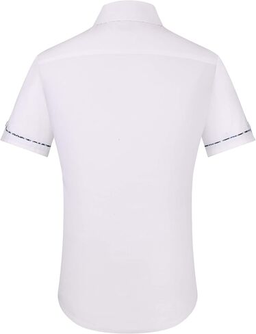 Alex Vando Mens Dress Shirts Casual Regular Fit Short Sleeve Men Button Down Shirt in Kuwait