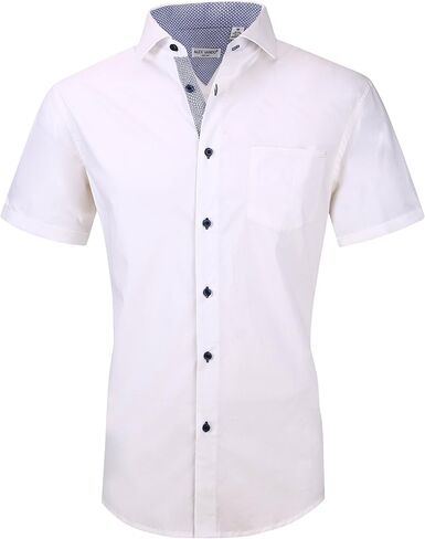 Alex Vando Mens Dress Shirts Casual Regular Fit Short Sleeve Men Button Down Shirt in Kuwait
