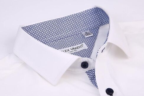 Alex Vando Mens Dress Shirts Casual Regular Fit Short Sleeve Men Button Down Shirt in Kuwait
