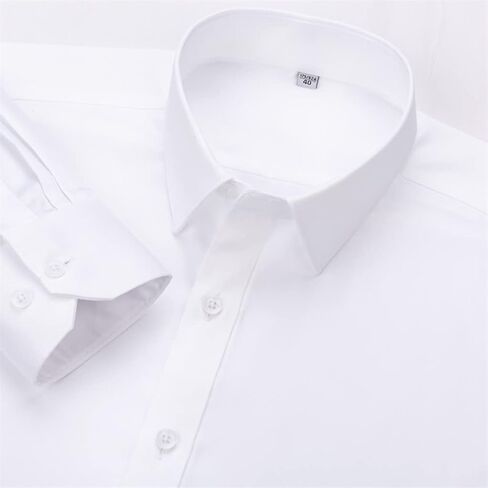 Men's Non Iron Standard-Fit Solid Basic Dress Shirt Formal Business Premium Male Long Sleeve Work Office Shirts in Saudi Arabia