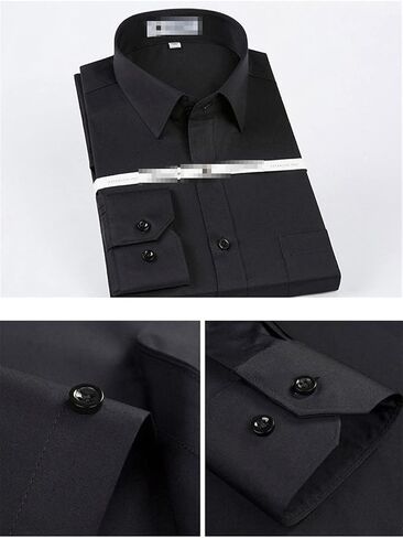 Men's Non Iron Standard-Fit Solid Basic Dress Shirt Formal Business Premium Male Long Sleeve Work Office Shirts in Saudi Arabia