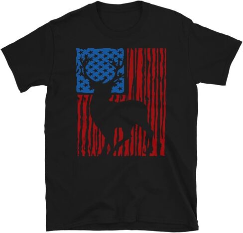 American US Flag Deer Hunting Outdoors Nature Hunter T-Shirt in Saudi Arabia