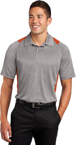 SPORT-TEK Unisex Heather Colorblock Contender Polo | Short Sleeve Collared Shirt for Men & Women, Casual Fit Top in Saudi Arabia