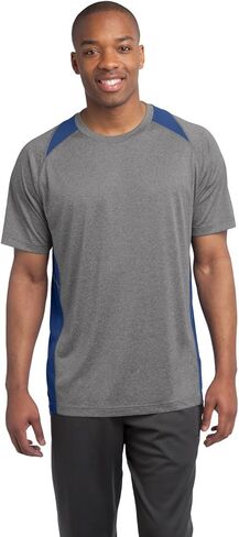 SPORT-TEK Unisex Heather Colorblock Contender Polo | Short Sleeve Collared Shirt for Men & Women, Casual Fit Top in Saudi Arabia