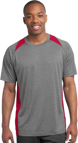 SPORT-TEK Unisex Heather Colorblock Contender Polo | Short Sleeve Collared Shirt for Men & Women, Casual Fit Top in Saudi Arabia