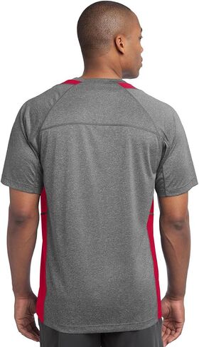 SPORT-TEK Unisex Heather Colorblock Contender Polo | Short Sleeve Collared Shirt for Men & Women, Casual Fit Top in Saudi Arabia