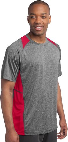 SPORT-TEK Unisex Heather Colorblock Contender Polo | Short Sleeve Collared Shirt for Men & Women, Casual Fit Top in Saudi Arabia