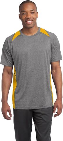 SPORT-TEK Unisex Heather Colorblock Contender Polo | Short Sleeve Collared Shirt for Men & Women, Casual Fit Top in Saudi Arabia
