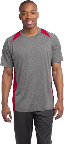 SPORT-TEK Unisex Heather Colorblock Contender Polo | Short Sleeve Collared Shirt for Men & Women, Casual Fit Top in Saudi Arabia