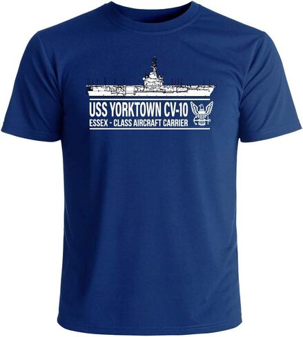 Military Productions, Inc. USS Yorktown CV-10 T-Shirt Officially Licensed US Navy Aircraft Carrier Men's Short Sleeve T-Shirt in Saudi Arabia