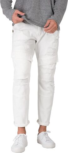 Level 7 Men's Slim Straight Mended Premium Denim Jeans in Kuwait