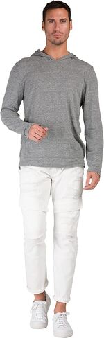 Level 7 Men's Slim Straight Mended Premium Denim Jeans in Kuwait