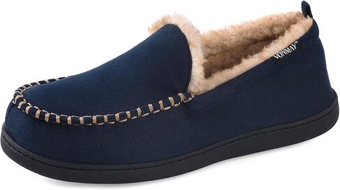 Men's Moccasin Slippers Fuzzy House Shoes Fluffy Fur Home Warm Memory Foam Indoor Outdoor in Saudi Arabia