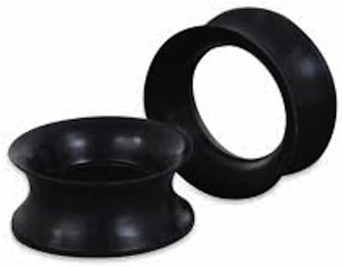Black Soft Silicone Tunnels/gauges/Plugs 7/16" (11mm) 2 Pieces (1 Pair) (B/7/1/12) in Saudi Arabia