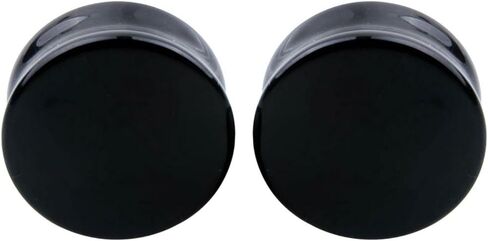 Ear gauges Solid Black Obsidian Ear Plugs soscene Double Saddle in Saudi Arabia