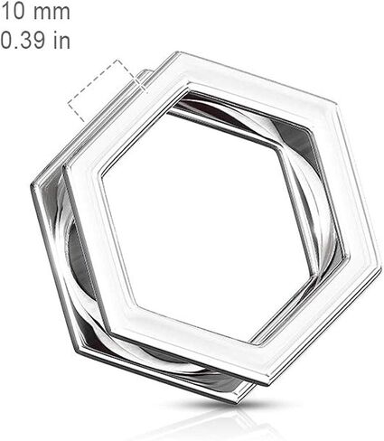 Geometric Elegance: Hexa Screw Fit 316L Surgical Steel Flesh Gauge Tunnels - Add a Modern Twist to Your Piercing Collection with Precision and Style in Saudi Arabia