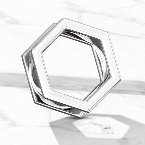 Geometric Elegance: Hexa Screw Fit 316L Surgical Steel Flesh Gauge Tunnels - Add a Modern Twist to Your Piercing Collection with Precision and Style in Saudi Arabia