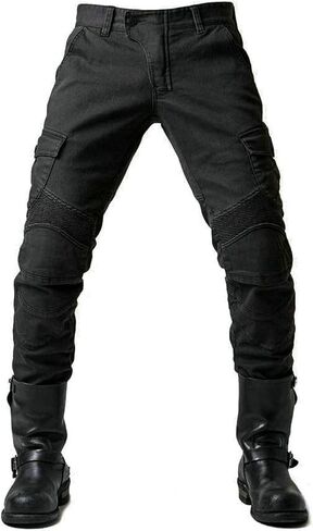 Mens Motorcycle Riding Pants,Motocross Wear Resistant Durable Trousers Motorbike Knee Hip Armored Jeans in Saudi Arabia