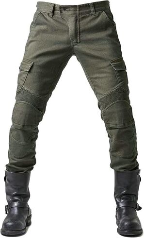 Mens Motorcycle Riding Pants,Motocross Wear Resistant Durable Trousers Motorbike Knee Hip Armored Jeans in Saudi Arabia