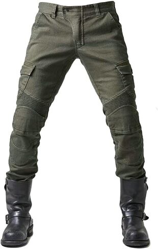 Mens Motorcycle Riding Pants,Motocross Wear Resistant Durable Trousers Motorbike Knee Hip Armored Jeans in Saudi Arabia