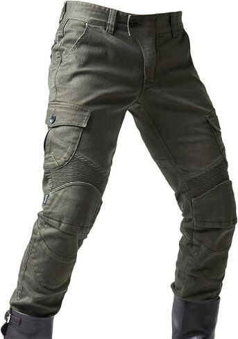 Mens Motorcycle Riding Pants,Motocross Wear Resistant Durable Trousers Motorbike Knee Hip Armored Jeans in Saudi Arabia