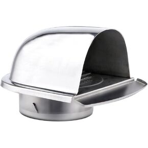 4in Exhaust Air Vent Cover Louvered Vent Cover Stainless Steel Exterior Exhaust Vent Cover Outdoor Exhaust Cap with Fine Mesh Screen